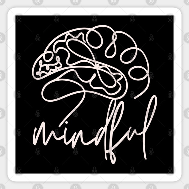 Mindful Brain Line Art for Meditation and Yoga Sticker by TuncGK
